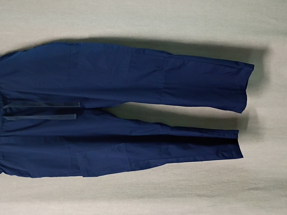 UAScrubs Cargo Scrubs Elastic &  Drawstring Waist Navy Blue 6 Pockets Size LP